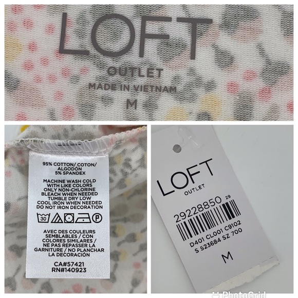 2/$25 Ann Taylor LOFT Outlet Women's Cotton Stretch Floral Camisole Tank, Medium - Picture 16 of 16